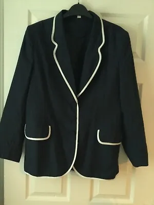 Buy Ladies House Of Fraser Navy Blue Jacket With Pockets Size 12 Excellent Condition • 3.99£