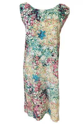 Buy Pink Ginger Clothing Colourful Floral Sleeveless Dress Hand Made Boho Gypsy • 5.66£