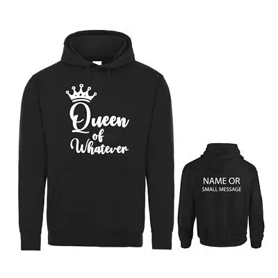 Buy Queen Of Whatever Hoodie Personalised Gift Customised Name Message • 29.95£