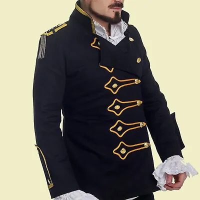 Buy Men's Fantastic Black Wool Military Style Drummer Jacket • 171£