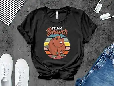 Buy Cute Beaver Graphic T-Shirt, Team Beaver Cartoon Animal Tee, Unisex Casual Shirt • 26.48£