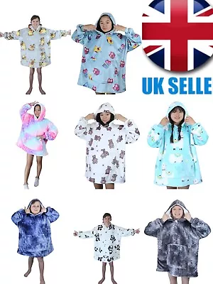 Buy Kids Childrens Luxury Oversized Hoodie Blanket Plush Thick Fleece Sweatshirt UK • 22£