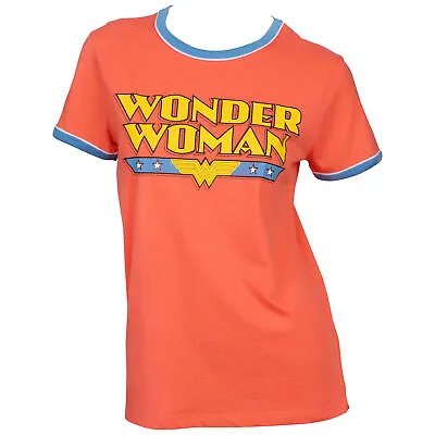 Buy Wonder Woman Classic Logo Ringer T-Shirt Red • 35.03£