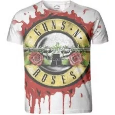Buy Guns N Roses Bullet Blood Dripping Logo T-Shirt - XL • 9.50£