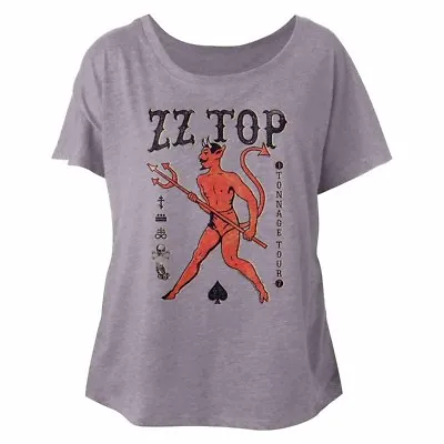 Buy ZZ Top The Tonnage Tour 2017 Satan Women's Dolman Top Devil Rock Merch T Shirt  • 29.77£
