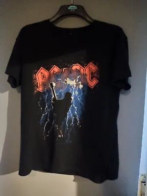 Buy Ac/dc T Shirt Xl Angus Young Print On Black Background Hard Rock Vg • 10.99£