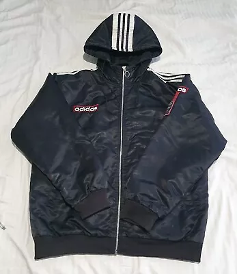 Buy 1997 Adidas Padded Jacket Vintage Sports Hooded Coat, Black, Mens Large UK 40/42 • 19.99£