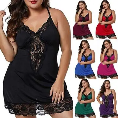 Buy Plus Size 18-28 Womens Lace Sexy Babydoll Lingerie Nightwear Nightdress Pyjamas • 2.29£