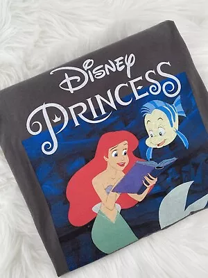 Buy Boohoo Disney Little Mermaid Oversized T-shirt Longline Sz Large Ariel Flounder • 14£