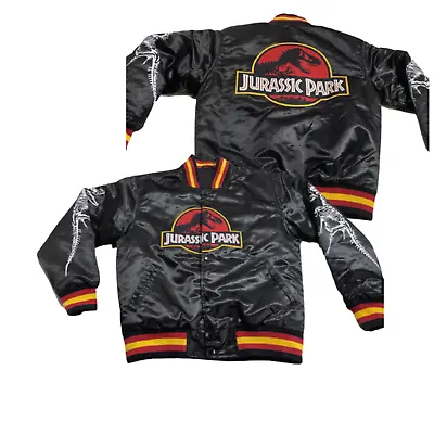 Buy Men  Jurassic Park Black Bomber Satin VARSITY Jacket - JURASSIC PARK • 88.01£