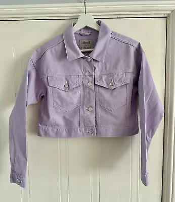 Buy BNWOT Primark Ladies Lilac Cropped Denim Jacket - 100% Cotton - Size 8 • 7.99£