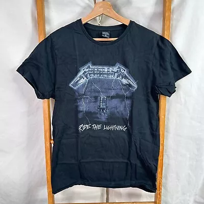 Buy Metallica Shirt Mens Medium Ride The Lightning Metal Band Graphic Black • 12.58£