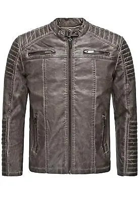 Buy Redbridge Men's Jacket Art Leather Jacket Biker Between-Seasons • 81.61£