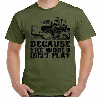 Buy Land Rover Defender T-Shirt Because The World Isnt Flat Mens Funny 4x4 90 110 • 10£