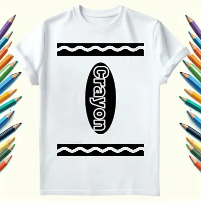 Buy Crayon T-Shirt World Book Day Costume Adults/Kids Funny Fancy Dress #V #WBD • 13.49£