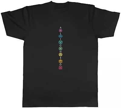 Buy Aligned Chakra Symbol Yoga Meditation Mens Unisex T-Shirt Tee Gift • 8.99£