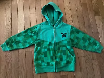 Buy Minecraft Creeper Kids Boys Youth Hoodie Zip Coat Sweater Jacket Size X-Small￼ • 8£