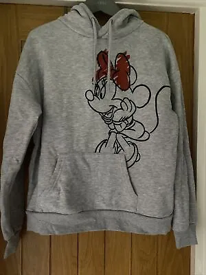 Buy Ladies Primark Grey Disney Minnie Mouse Hoodie Sweatshirt Sz Small 8/10/12 • 10£