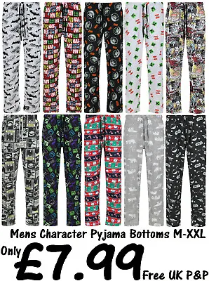 Buy Mens Character Pyjama Bottoms Ex Uk Store Pj Lounge Pants M-xxl 15 Designs New • 7.99£