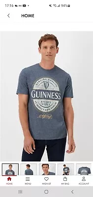 Buy Mens Dark Blue Guiness T Shirt Size Medium • 6.99£