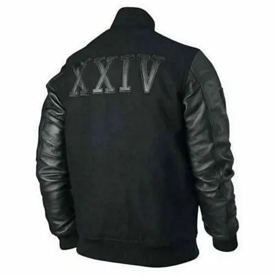 Buy Mens Wool & Leather Mix Jacket Michael B Jordan Kobe Destroyer Xxiv Battle • 78£