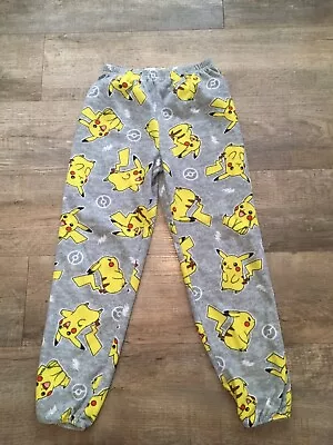 Buy Pokémon Pikachu Pajama Pants Bottoms Youth L (10/12) Gray Loungewear • 11.83£