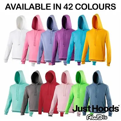 Buy AWDis College Hoodie Mens Plain Pullover Hooded Jumper Top Hoody Sweatshirt NEW • 16.49£