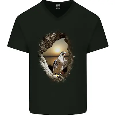 Buy Peregrine Falcon Birds Of Prey Mens V-Neck Cotton T-Shirt • 8.99£