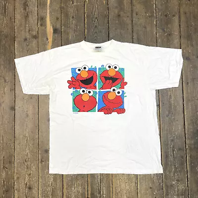 Buy Elmo Sesame Street T-Shirt Mens Tultex Vintage TV Graphic Tee, White 2XL • 30£