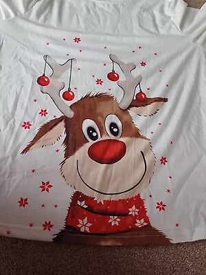 Buy Ladies Long Sleeve Tartan Ruldoph Reindeer Christmas Pyjamas Size 12 Large • 10.99£