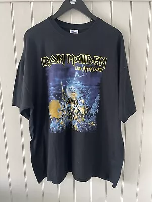 Buy Iron Maiden Shirt Mens Medium Live After Death Tour Concert Rock Gildan 2XL XXL • 56.91£