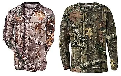 Buy Mens Camouflage Jungle Camo Real Tree Forest Print Long Sleeved T Shirt Top • 5.99£