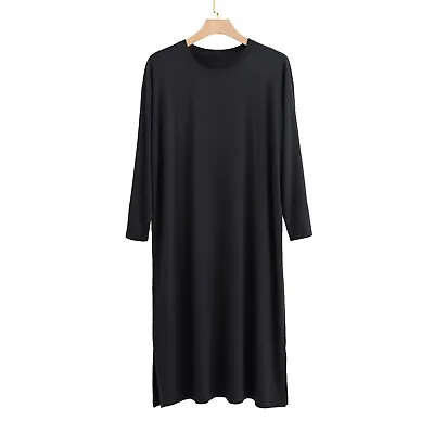 Buy Men Modal Pajamas Shirt Dressing Nightgown Pjs Loung Gown Night Shirts Lounge • 15.85£