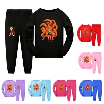 Buy Naruto Print Kids Boys Hoodie Jumper T-shirt &Pants Pajama Set Pyjamas Sleepwear • 14.89£