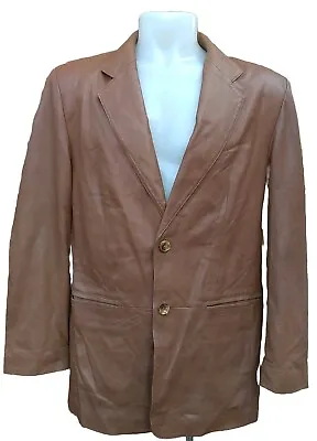 Buy Cerretto Vintage Tan Brown Lined Soft Butter Real Leather  Blazer Jacket Xl • 39.99£