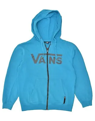 Buy VANS Mens Graphic Zip Hoodie Sweater Medium Blue Cotton AZ25 • 17.83£