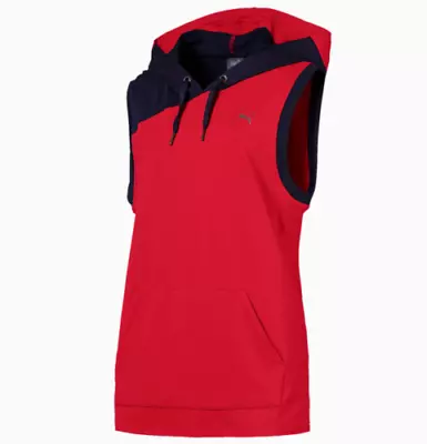 Buy PUMA Womens Red & Navy ACE Sleeveless Hoodie Ladies UK 14 BNWOT • 22.49£