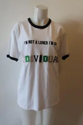 Buy NWT Womens Elinoir White, Black  I'm Not A Loner  T-Shirt Sz L/XL * • 27.98£