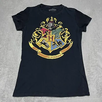 Buy Harry Potter Tshirt Womens Large Black Crest Deathly Hallows Shirt • 1.88£