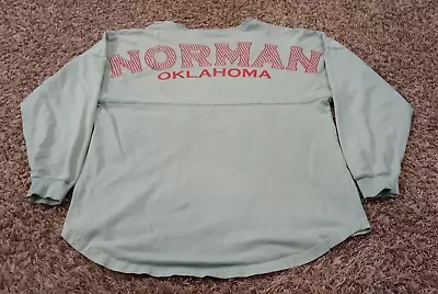 Buy Spirit Jersey T Shirt Womens Medium Green Long Sleeve V Neck Norman OK Oklahoma • 12.28£