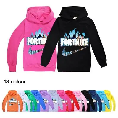 Buy Kids Fortnite Boys Long Sleeved Hoodie Top Tee Age 2-14 Years Xmas Gifts Tops • 11.69£