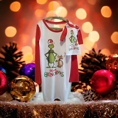 Buy The Grinch Girls Size 10 Nightgown & Matching 18  Doll Gown Set Merry Christmas • 22.52£