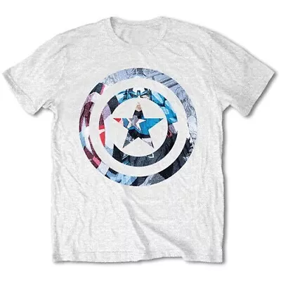 Buy Officially Licensed Marvel Captain America Knock Out Mens White T-Shirt • 11.85£