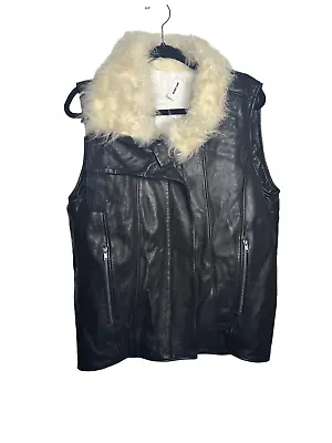 Buy Helmut Lang Lamb Leather Fur Collar Lined Vest Black Women's Size Medium Women's • 113.96£
