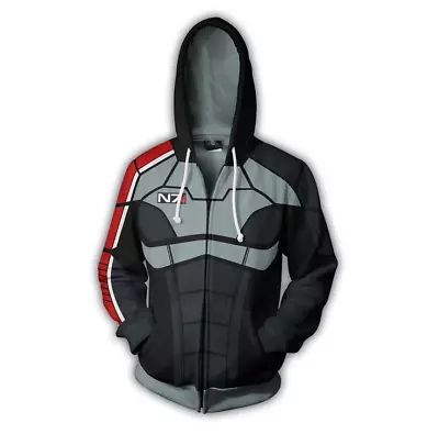 Buy MASS EFFECT N7 3D Print Zipper Hoodie Jacket Unisex Mens Cosplay Coat • 33.60£