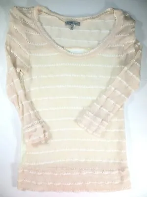 Buy Women's Charlotte Russe Small S Cream Lace Back Knit Mid-sleeve Top Shirt • 2.89£