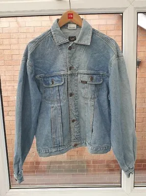 Buy Lee Rider Men's Vintage Light Blue Faded Wash Denim Jacket - Small • 35£