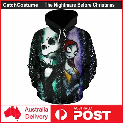 Buy The Nightmare Before Christmas Jack Skellington Sally Hoodie Zipper Sweatshirts • 21.02£