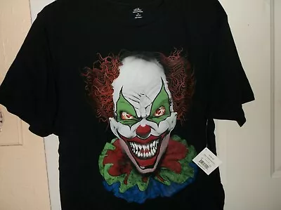 Buy T-Shirt - Mens Med 38-40, Evil Clown On Black, New With Tags!!! • 4.58£