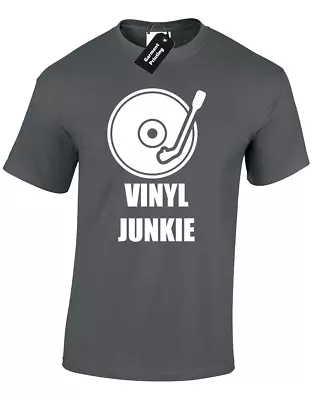 Buy Vinyl Junkie Mens T Shirt Music Dj Lp Retro Turntable Record Hacienda Mix Party • 7.99£